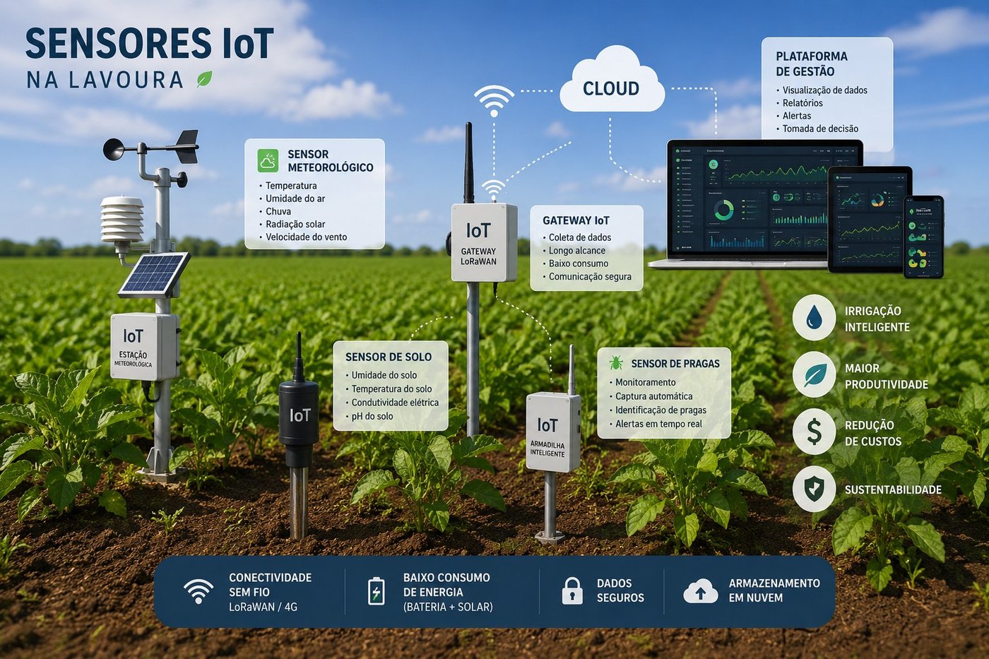 Sensores IoT no Campo